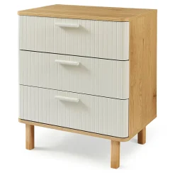 Commode Ferrersp 70 x 60 x 40 cm effet chêne / couleur sable en.casa