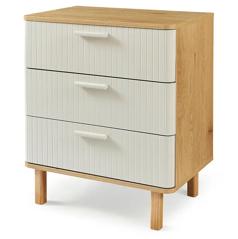 Commode Ferrersp 70 x 60 x 40 cm effet chêne / couleur sable en.casa