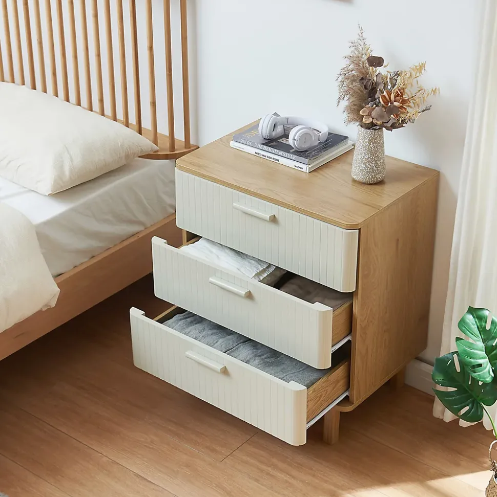 Commode Ferrersp 70 x 60 x 40 cm effet chêne / couleur sable en.casa