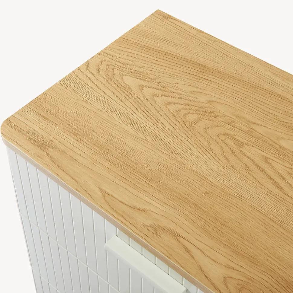 Commode Ferrersp 70 x 60 x 40 cm effet chêne / couleur sable en.casa