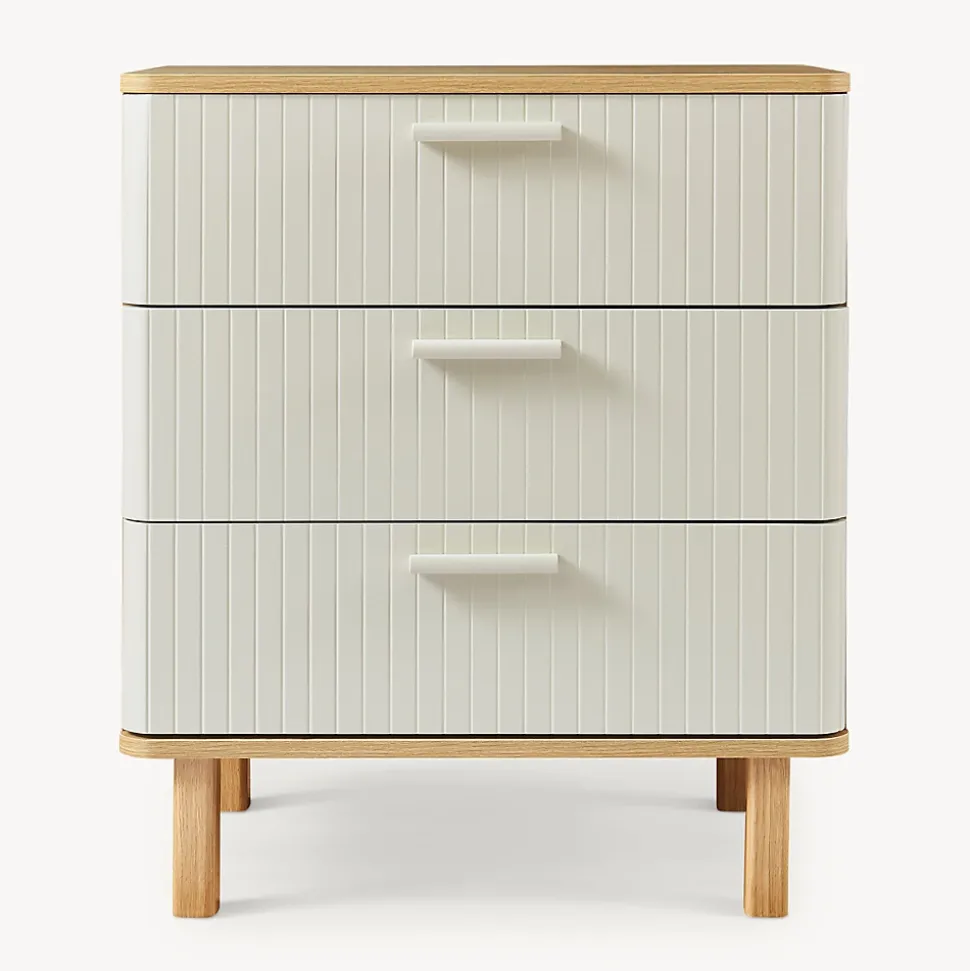 Commode Ferrersp 70 x 60 x 40 cm effet chêne / couleur sable en.casa