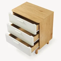 Commode Ferrersp 70 x 60 x 40 cm effet chêne / couleur sable en.casa