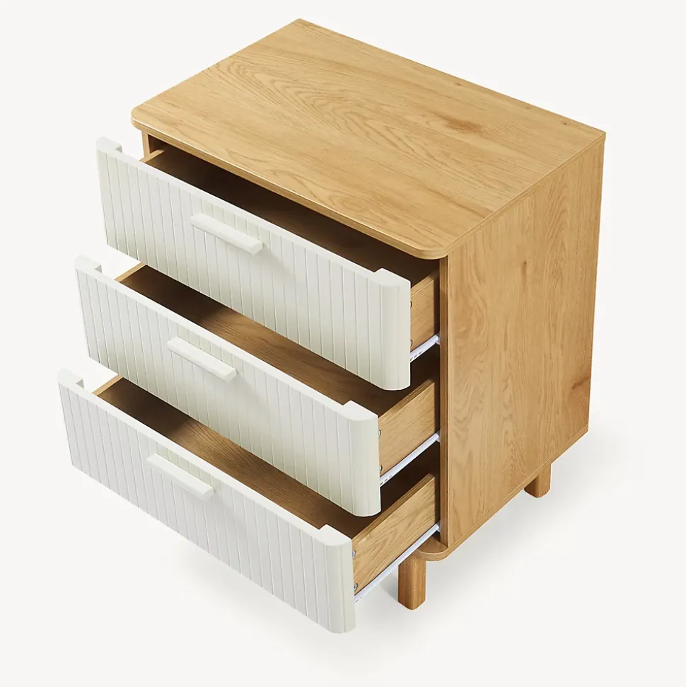Commode Ferrersp 70 x 60 x 40 cm effet chêne / couleur sable en.casa