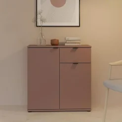 Commode GANYMEDE 2 portes 1 tiroir Terracotta 80,1 x 34,1 x 82,3 cm