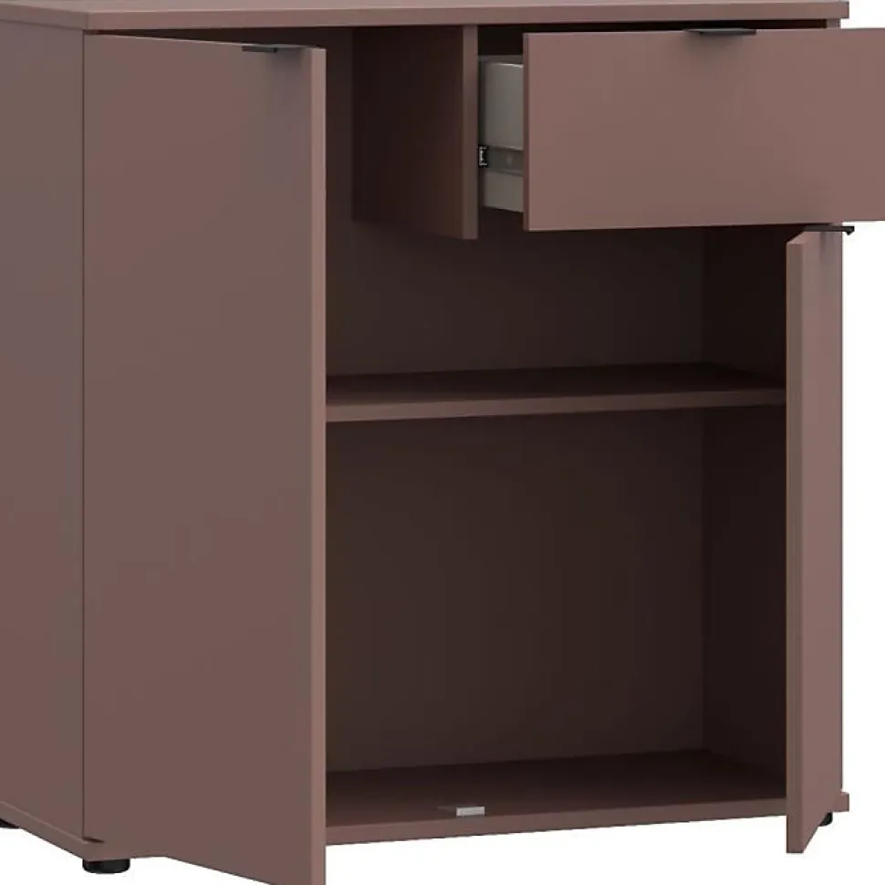 Commode GANYMEDE 2 portes 1 tiroir Terracotta 80,1 x 34,1 x 82,3 cm