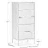 Commode haute Auri 5 tiroirs couleur Blanc