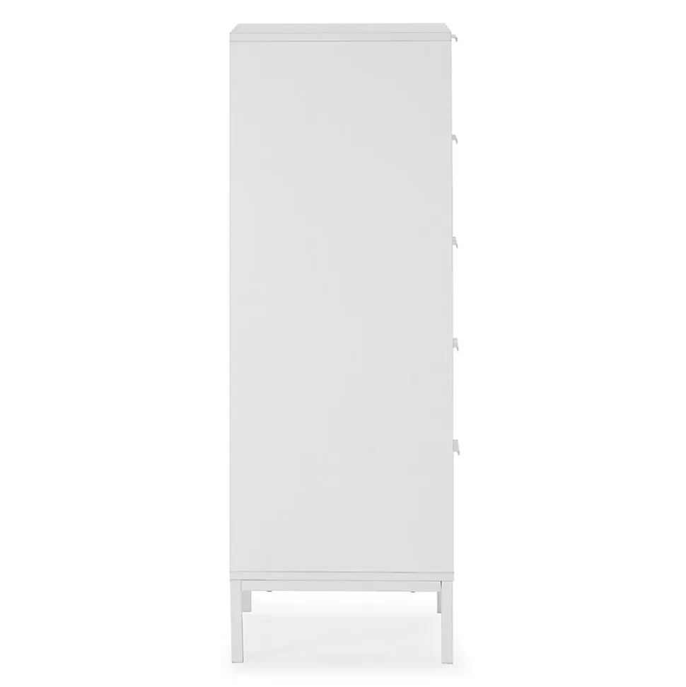 Commode haute Auri 5 tiroirs couleur Blanc