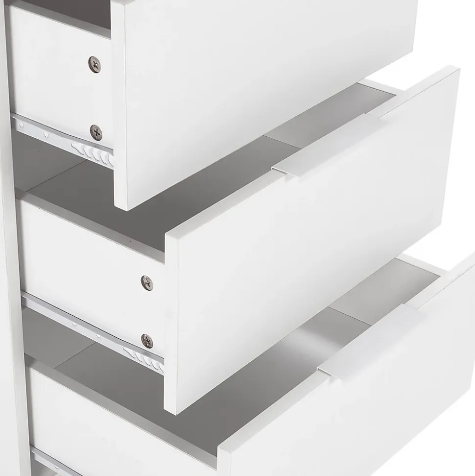 Commode haute Auri 5 tiroirs couleur Blanc