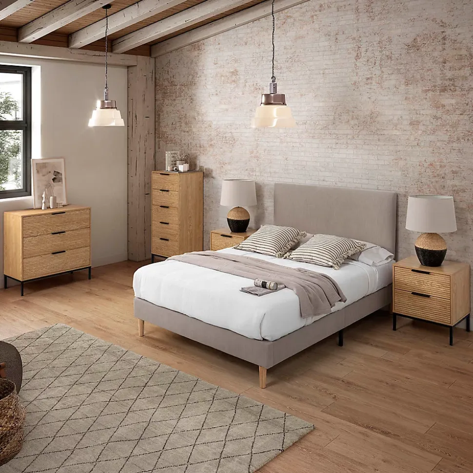 Commode haute Monica 5 tiroirs couleur Bois