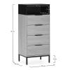 Commode haute Nieve 4 tiroirs couleur Chêne