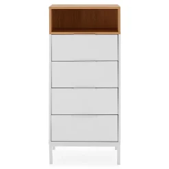 Commode haute Nieve 4 tiroirs couleur Blanc