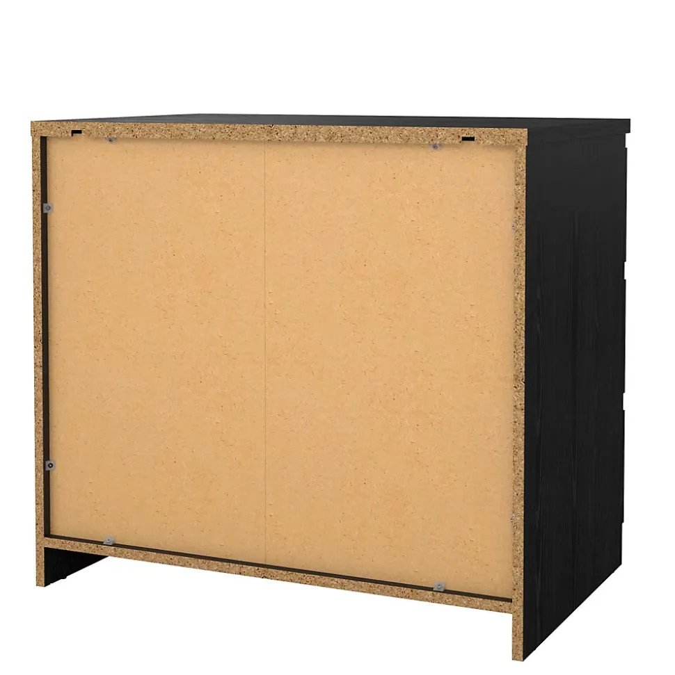 Commode Kajiki, Commode polyvalente, Commode de chambre, Meuble avec tiroirs, 77x50 h68 cm, Noir