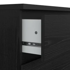 Commode Kajiki, Commode polyvalente, Commode de chambre, Meuble avec tiroirs, 77x50 h68 cm, Noir