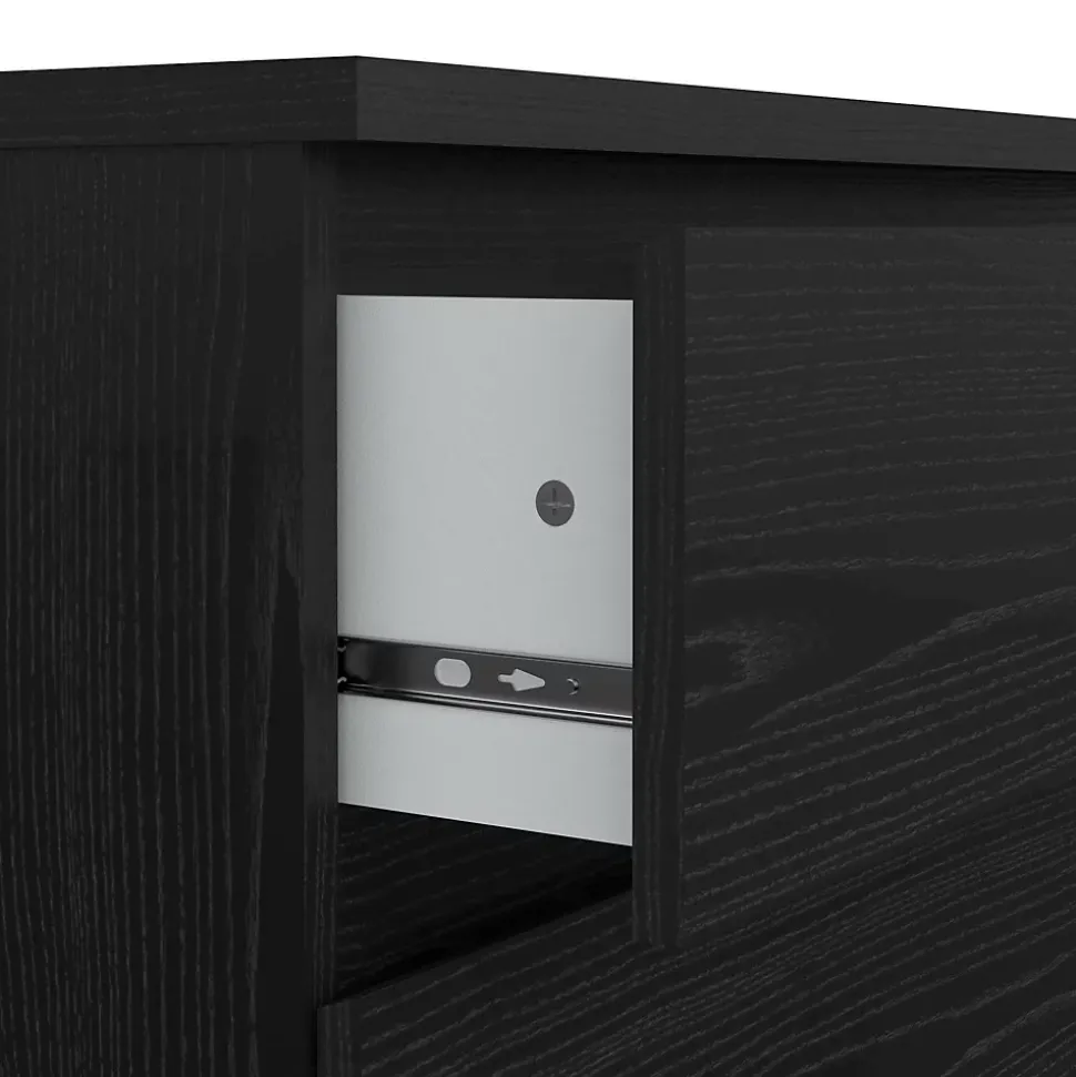 Commode Kajiki, Commode polyvalente, Commode de chambre, Meuble avec tiroirs, 77x50 h68 cm, Noir