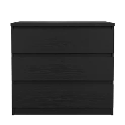 Commode Kajiki, Commode polyvalente, Commode de chambre, Meuble avec tiroirs, 77x50 h68 cm, Noir