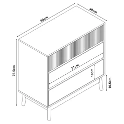 Commode Landskrona 80 x 80 x 40 cm effet chêne en.casa