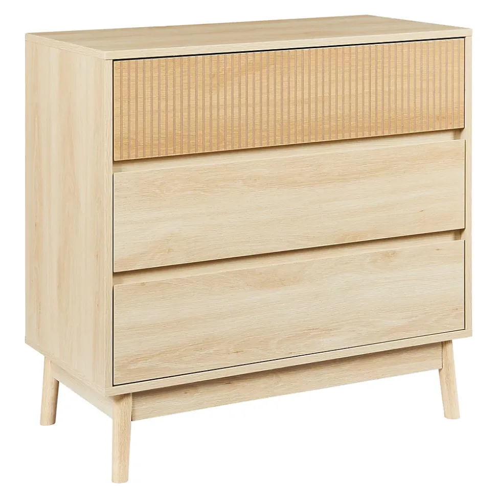Commode Landskrona 80 x 80 x 40 cm effet chêne en.casa