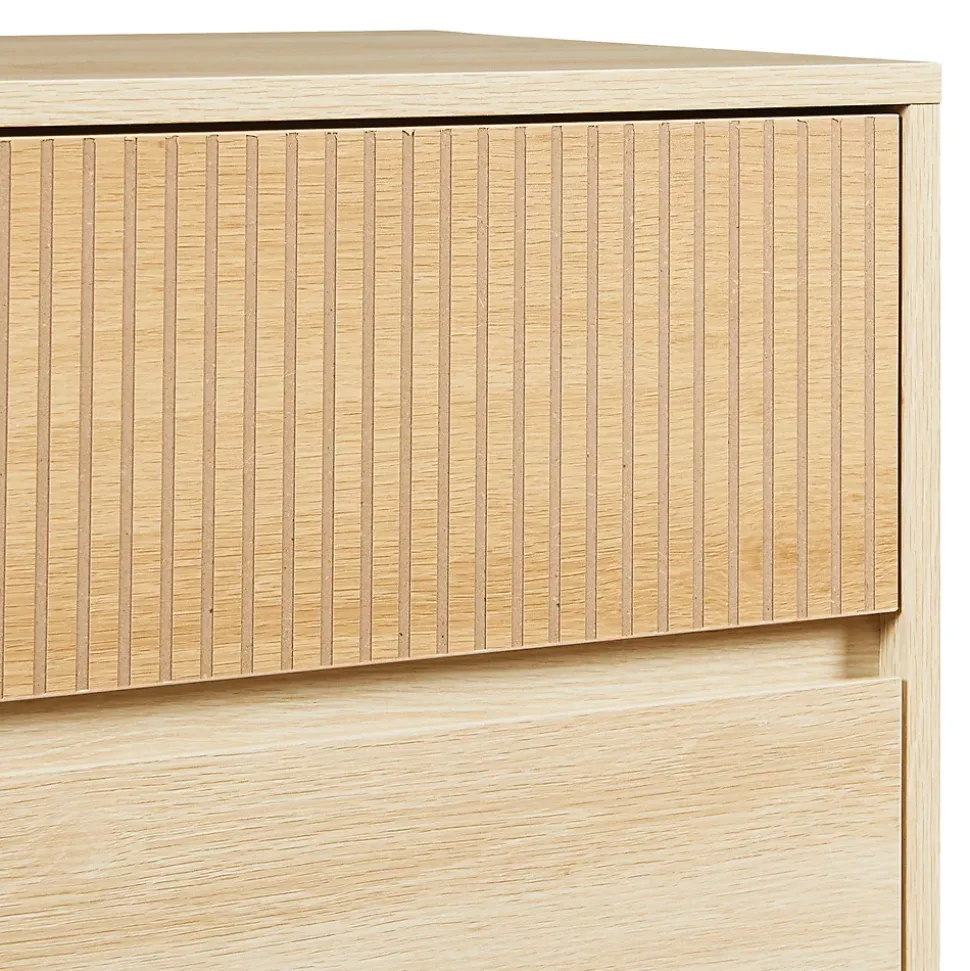 Commode Landskrona 80 x 80 x 40 cm effet chêne en.casa