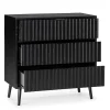 Commode Lluvia 3 tiroirs couleur noir
