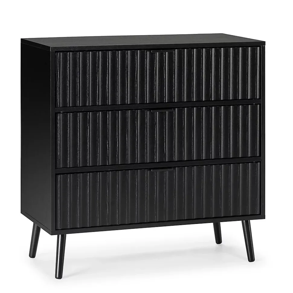 Commode Lluvia 3 tiroirs couleur noir