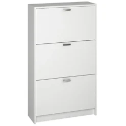 Commode, Meuble à chaussures coloris blanc - Longueur 60 x Hauteur 82 x Profondeur 25 cm