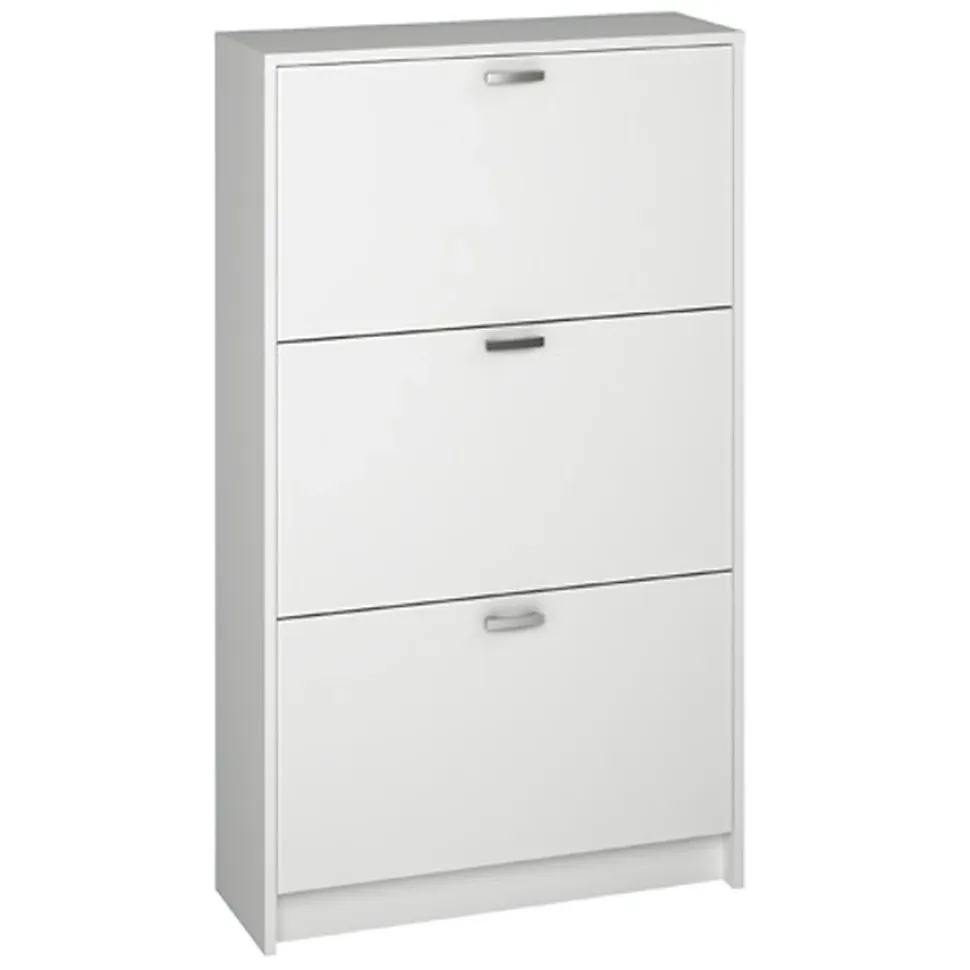 Commode, Meuble à chaussures coloris blanc - Longueur 60 x Hauteur 82 x Profondeur 25 cm