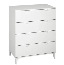Commode, Meuble de rangement coloris blanc - Hauteur 98 x Longueur 80 x Profondeur 48 cm