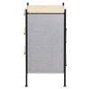 Commode ML-Design à 3 tiroirs tissu gris clair 58x78x42,5 cm avec structure en acier aspect chêne