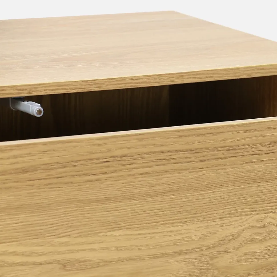 Commode. module de rangement décor bois chêne 3 tiroirs - Kompo