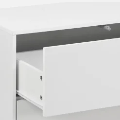 Commode. module de rangement décor bois blanc 3 tiroirs - Kompo