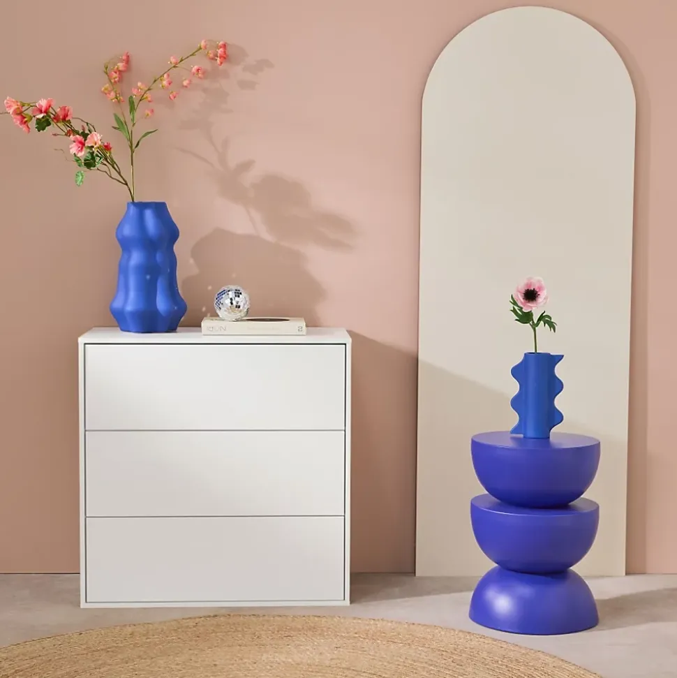 Commode. module de rangement décor bois blanc 3 tiroirs - Kompo