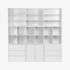 Commode. module de rangement décor bois blanc 3 tiroirs - Kompo
