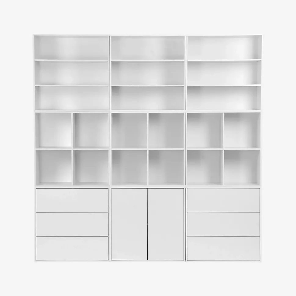 Commode. module de rangement décor bois blanc 3 tiroirs - Kompo