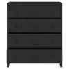 Commode métallique Hämeenlinna avec 4 tiroirs acier 92 x 80 x 40 cm noir en.casa