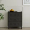 Commode métallique Hämeenlinna acier 72 x 60 x 40 cm noir en.casa