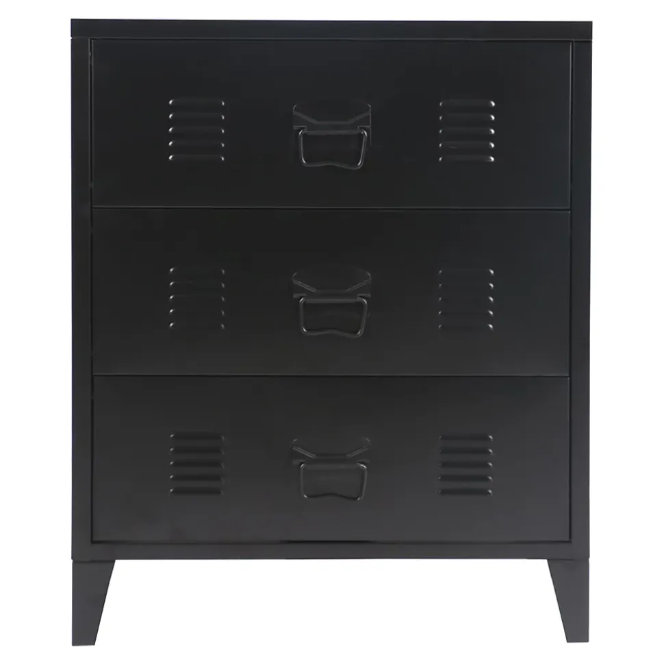 Commode métallique Hämeenlinna acier 72 x 60 x 40 cm noir en.casa