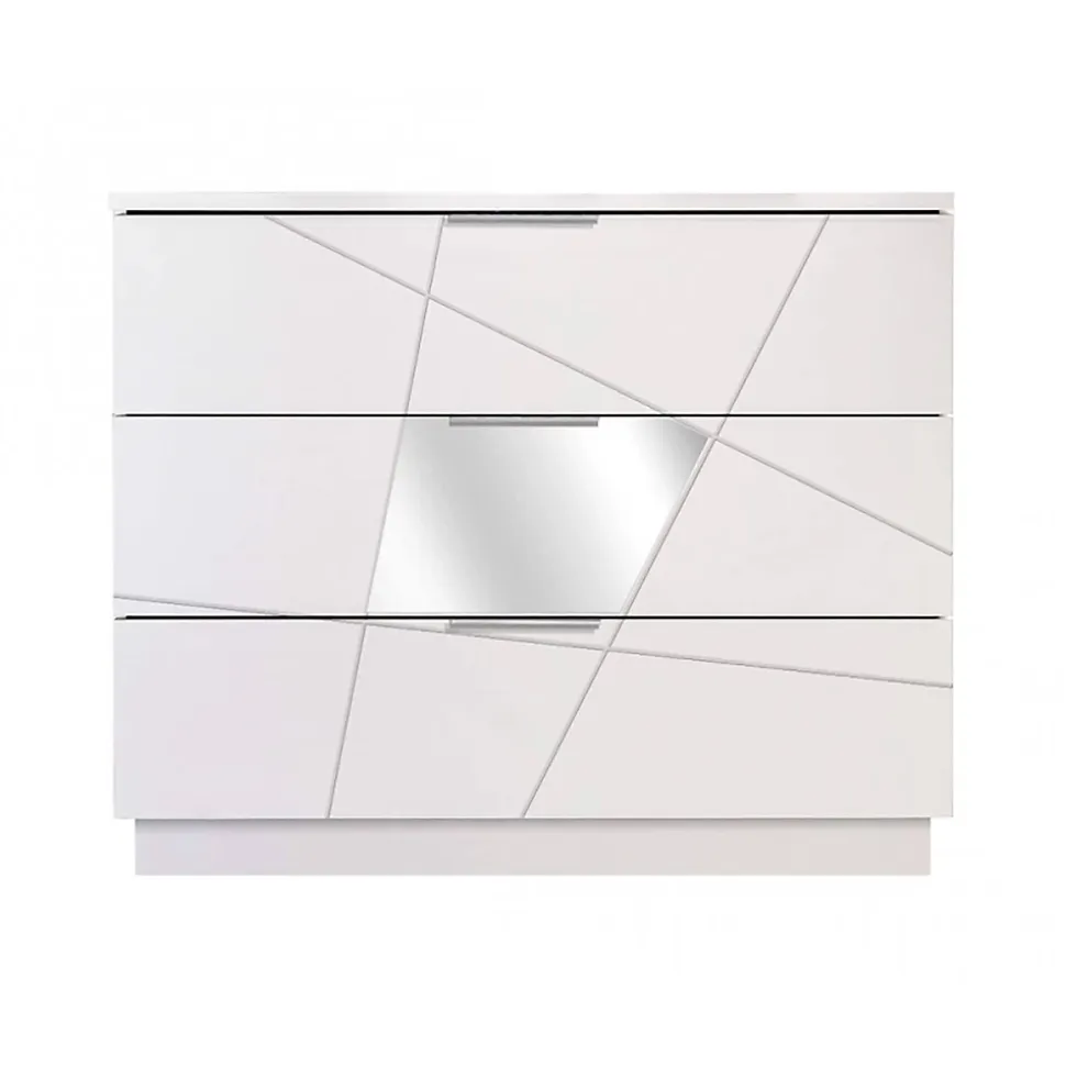 Commode Nilam, Commode polyvalente, Commode de chambre, Meuble avec tiroirs, Made in Italy, 104x45 h85 cm, Blanc
