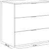 Commode Rea, Commode moderne avec 3 tiroirs, Commode basse pour la chambre, Armoire à tiroirs, 77x38h80 cm, Blanc