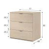 Commode Rea, Commode moderne avec 3 tiroirs, Commode basse pour chambre à coucher, Commode armoire, 77x38h80 cm, Chêne