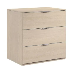 Commode Rea, Commode moderne avec 3 tiroirs, Commode basse pour chambre à coucher, Commode armoire, 77x38h80 cm, Chêne