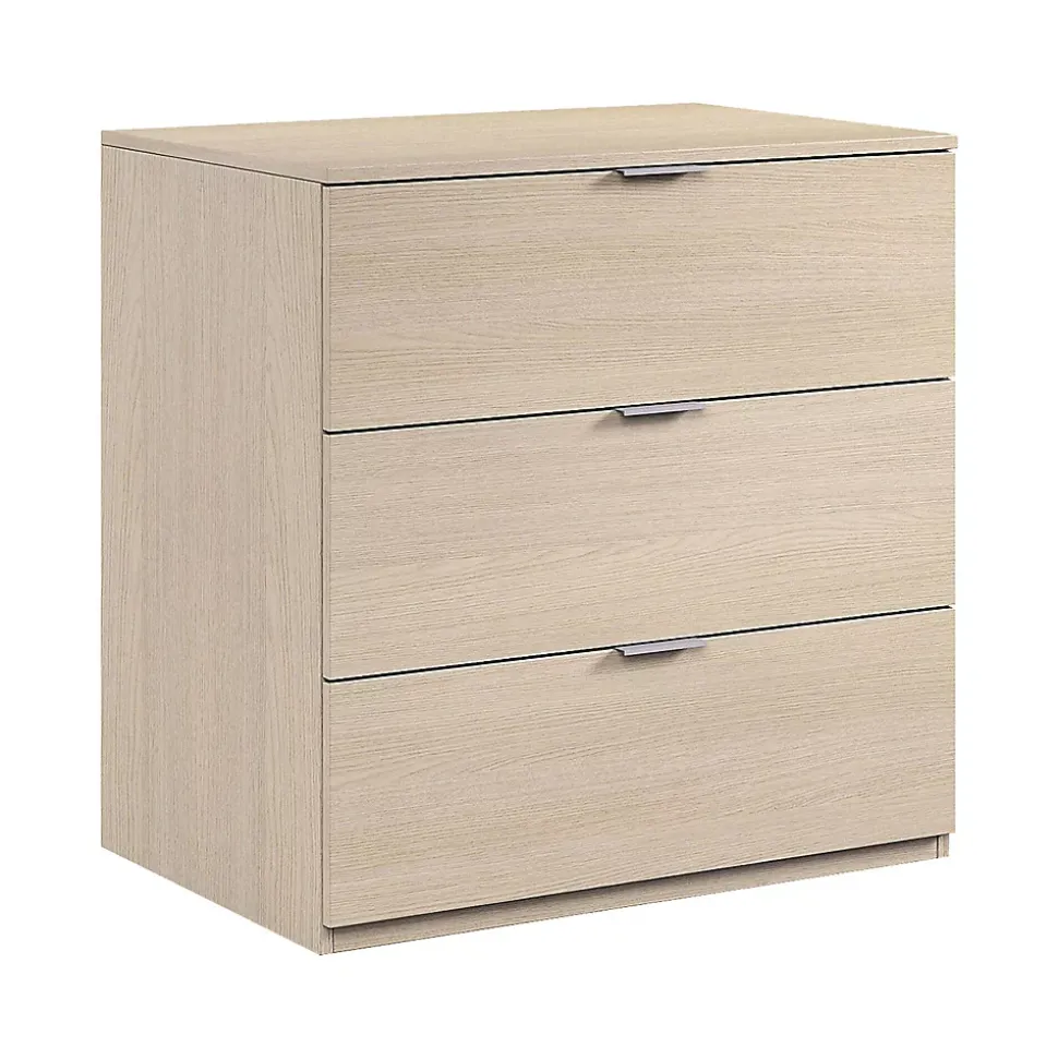 Commode Rea, Commode moderne avec 3 tiroirs, Commode basse pour chambre à coucher, Commode armoire, 77x38h80 cm, Chêne