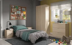 Commode Rea, Commode moderne avec 3 tiroirs, Commode basse pour chambre à coucher, Commode armoire, 77x38h80 cm, Chêne