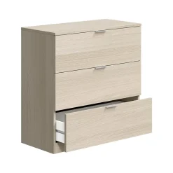 Commode Rea, Commode moderne avec 3 tiroirs, Commode basse pour chambre à coucher, Commode armoire, 77x38h80 cm, Chêne