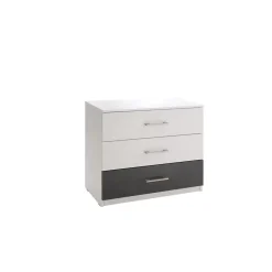 Commode RENATO coloris blanc 3 tiroirs