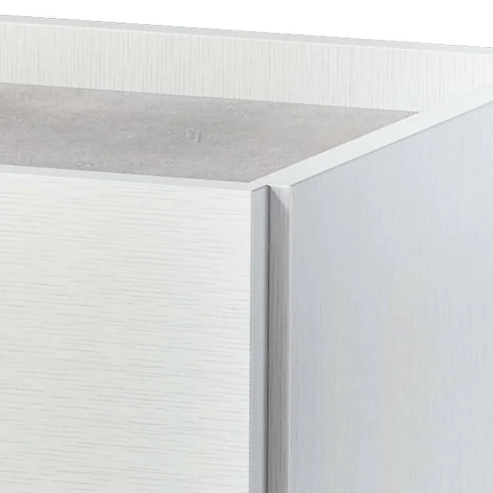 Commode Solano, commode à 4 tiroirs pour la chambre, bureau polyvalent ou meuble d'étude, 60x41h87 cm, blanc