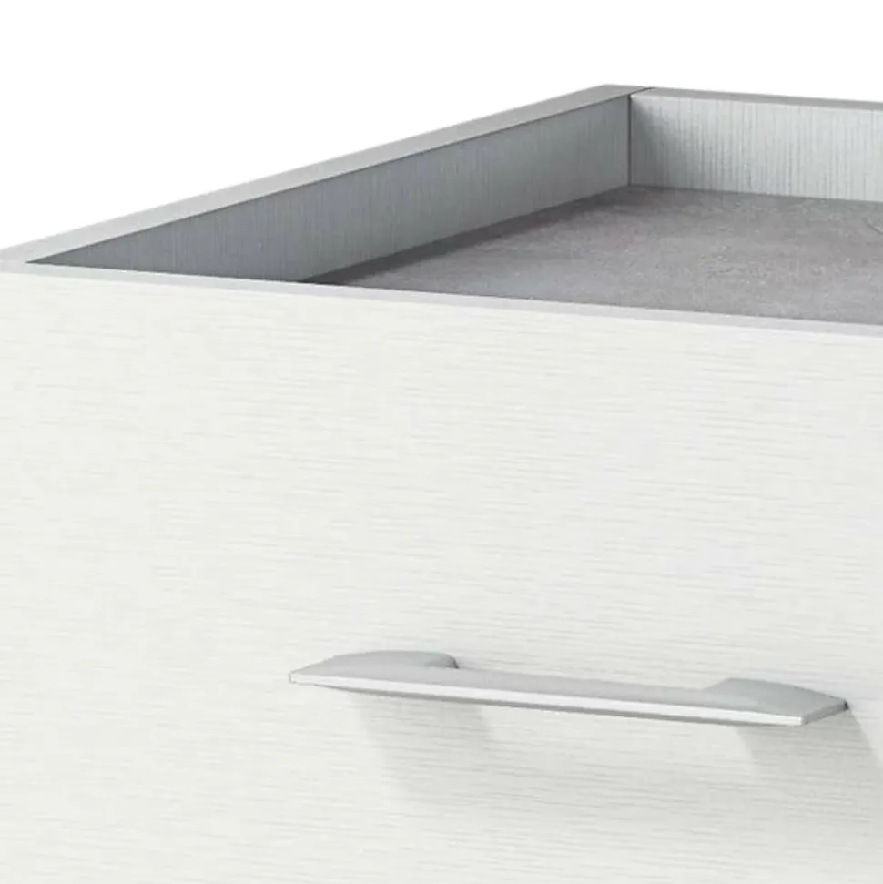 Commode Solano, commode à 4 tiroirs pour la chambre, bureau polyvalent ou meuble d'étude, 60x41h87 cm, blanc