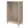 Commode sur pieds blanche et effet chêne 6 tiroirs GoodHome Atomia H. 123,5 x L. 75 x P. 45 cm