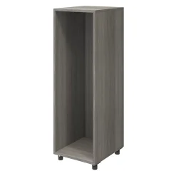 Commode sur pieds effet chêne grisé 6 tiroirs GoodHome Atomia H. 112,5 x L. 37,5 x P. 45 cm