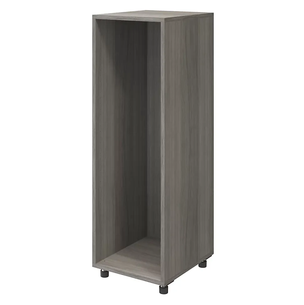Commode sur pieds effet chêne grisé 6 tiroirs GoodHome Atomia H. 112,5 x L. 37,5 x P. 45 cm