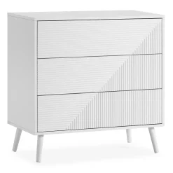 Commode Telmo 3 tiroirs couleur Blanc